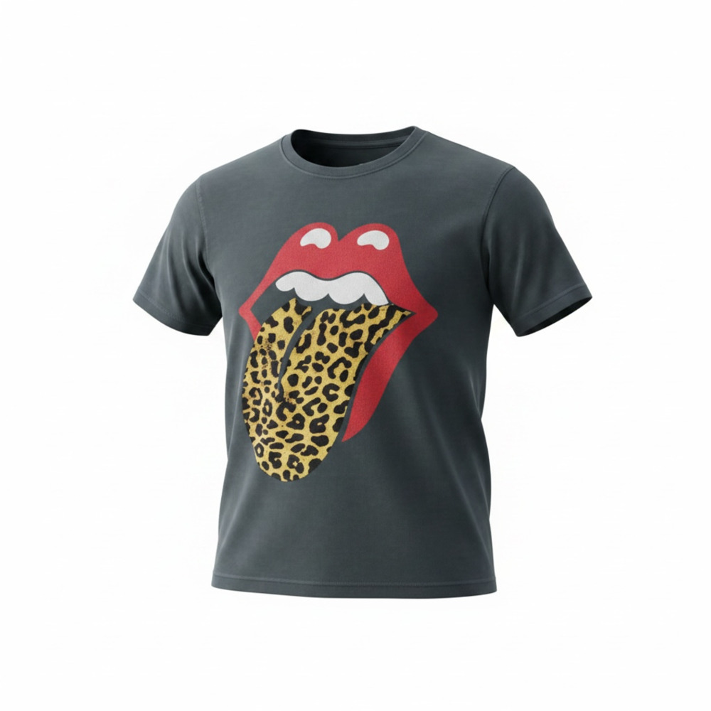 Daydreamer Rolling Stones Leopard Tongue Graphic T-Shirt Size S
